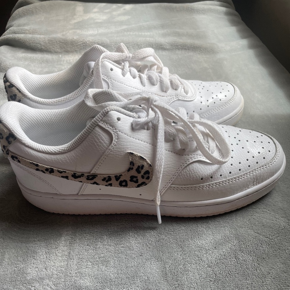 Womens Size 10 Nike Court Cheetah Print Sneakers